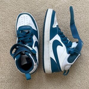 Nike Kids Teal and White High-Top Sneakers